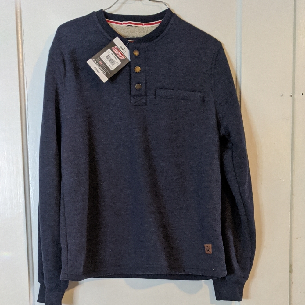 Coleman Sherpa Lined Sweatshirt S Indigo Heather Gorpcore Utility Cabin Workwear